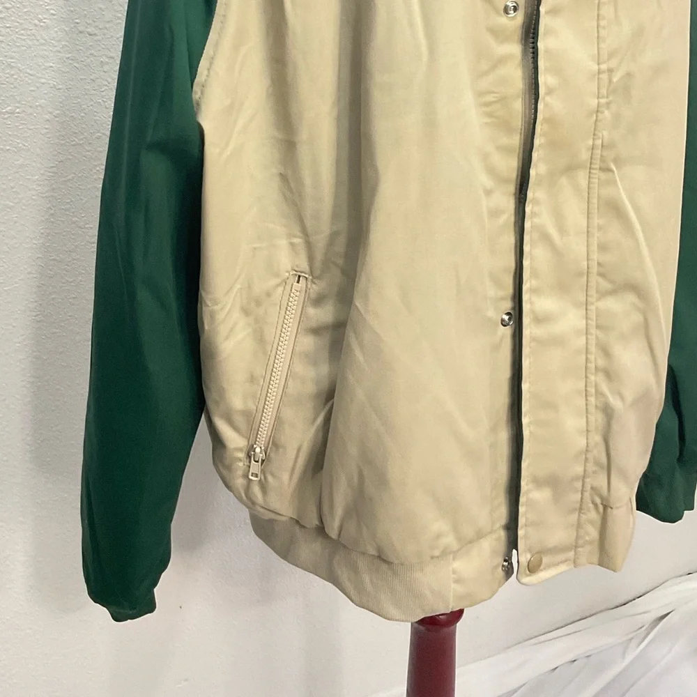 Vintage King Louie Full Zip Jacket Tan / Green XL